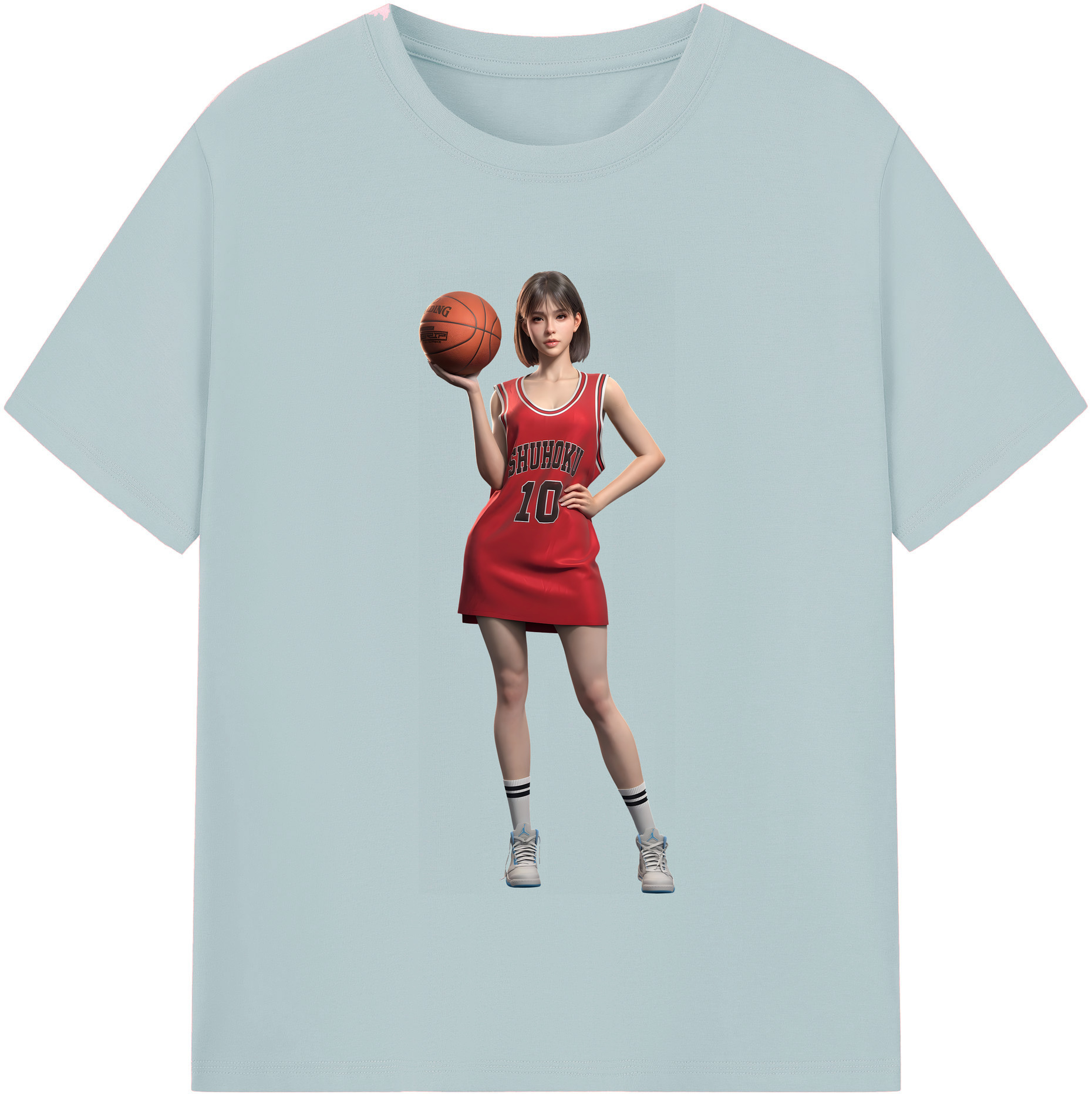 SLAM DUNK／スラムダンク 綿100％半袖Tシャツ（フロントプリント）